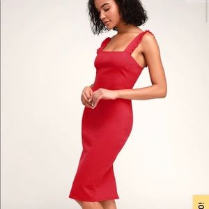 Lulus Red Body Con Midi Dress